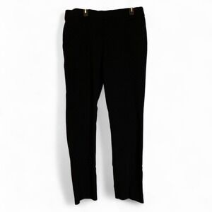 Liz Claiborne Womens Black Stretch Pull On Dress Pants Size 14 Tall Trousers